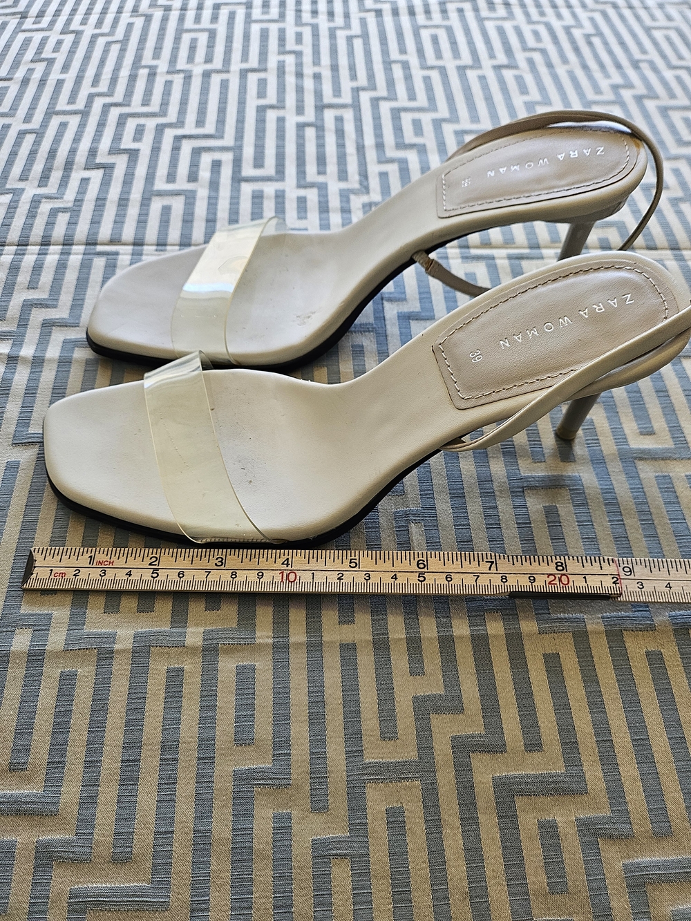 Zara Cream Slingback Kitten Heels View 3